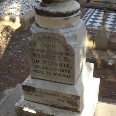 PLESSIS Hennie I.D., du 1895-1916