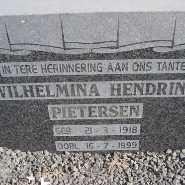 PIETERSEN Wilhelmina Hendriena 1918-1999