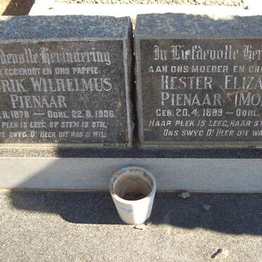 PIENAAR Hendrik Wilhelmus 1878-1936 &amp; Hester Elizabeth MOLLER 1889-1969