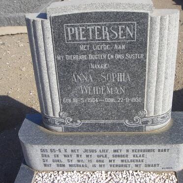 PIETERSEN Anna Sophia nee WEIDEMAN 1904-1950