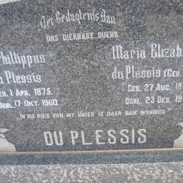 PLESSIS Jan Phillippus, du 1875-1960 &amp; Maria Elizabeth FICK 1881-1947