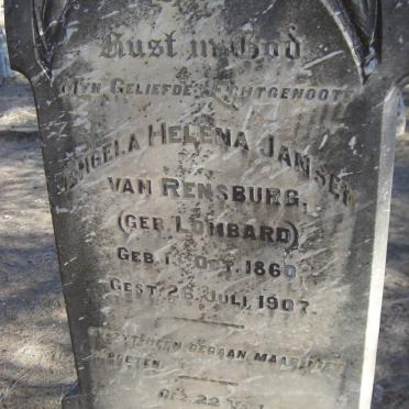 RENSBURG Engela Helena, Janse van nee LOMBARD 1860-1907