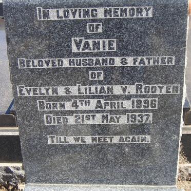 ROOYEN Vanie, v. 1896-1937