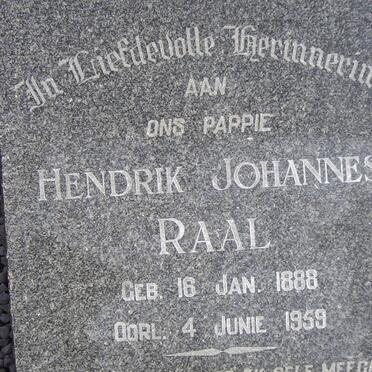 RAAL Hendrik Johannes 1888-1959