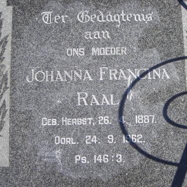 RAAL Abraham 1883-1923 &amp; Johanna Francina HERBST 1887-1962 