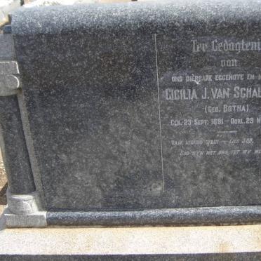 SCHALKWYK Cicilia J., van nee BOTHA 1891-1942
