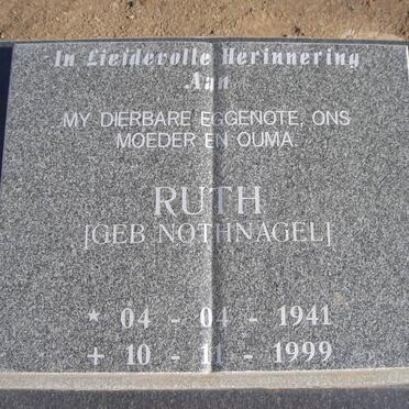 SMIT Ruth nee NOTHNAGEL 1941-1999