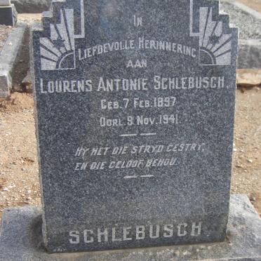SCHLEBUSCH Lourens Antonie 1897-1941