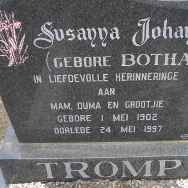 TROMP Susanna Johanna nee BOTHA 1902-1997