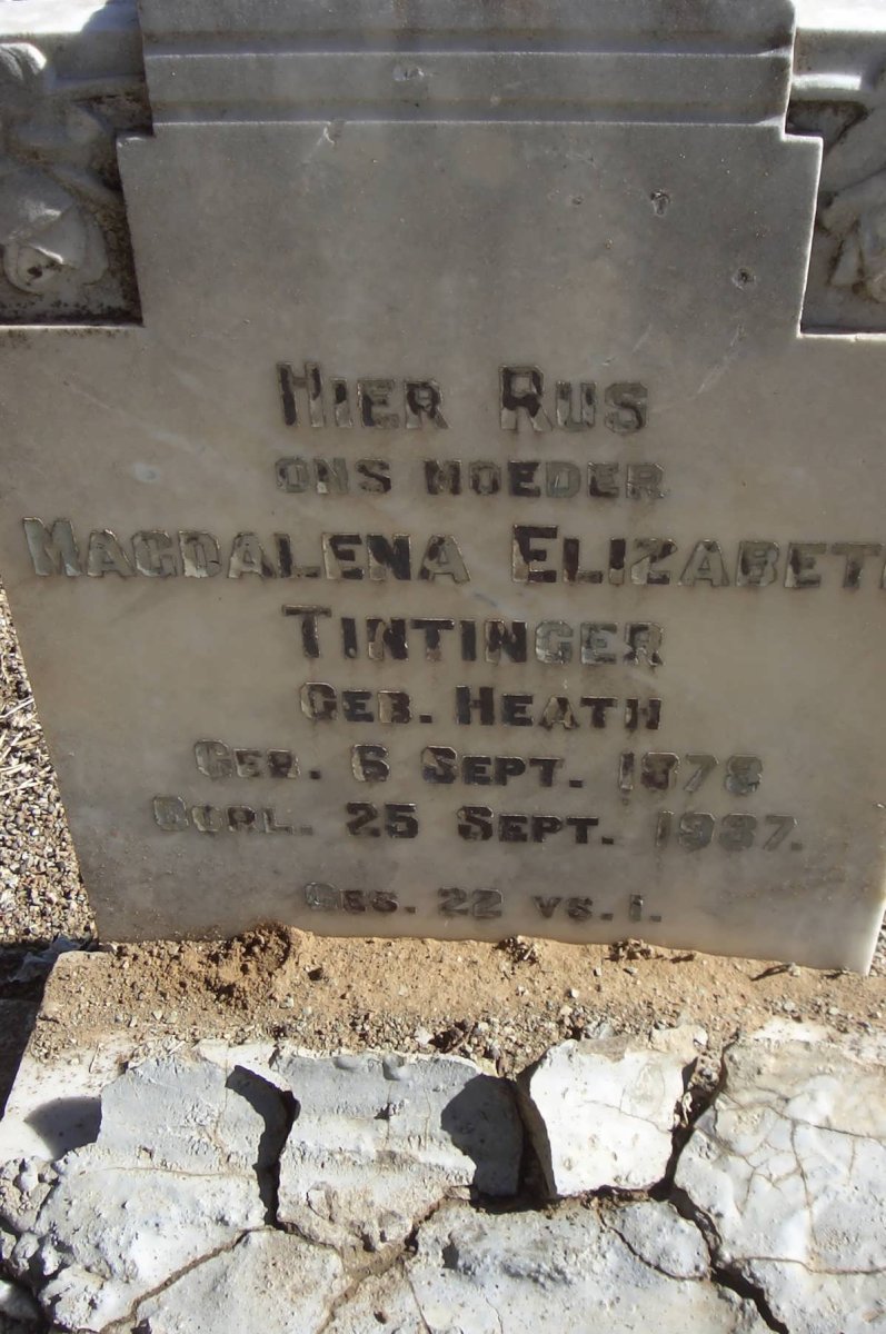 TINTINGER Magdalena Elizabeth nee HEATH 1878-1937