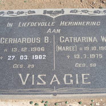 VISAGIE Gerhardus B. 1906-1982 &amp; Catharina W. MAREE 1908-1975