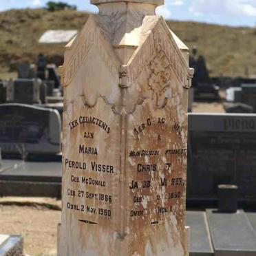 VISSER Christoffel Jacobus 1860-1924 &amp; Maria Perold McDONALD 1866-1960