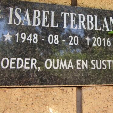 TERBLANCHE Isabel 1948-2016