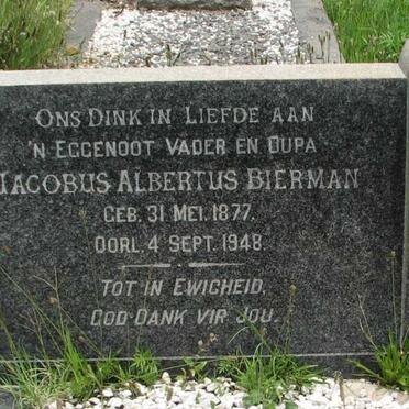 BIERMAN Jacobus Albertus 1877-1948