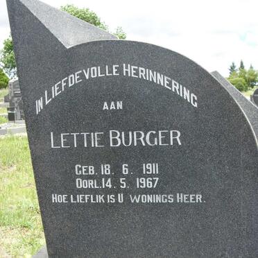 BURGER Lettie 1911-1967
