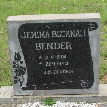 BENDER Jemima Bucknall 1904-1943