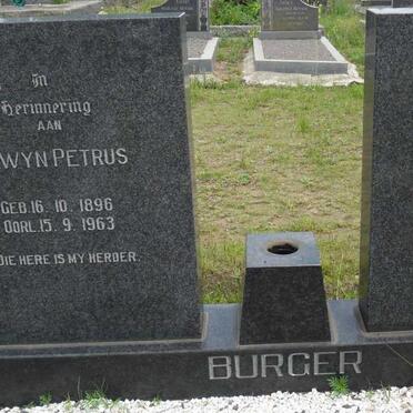 BURGER Alwyn Petrus 1896-1963 &amp; Magdalena G.C. VILJOEN 1892-1977