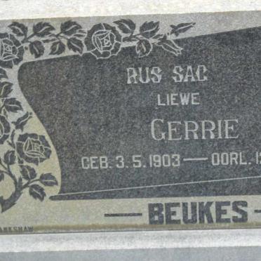 BEUKES Gerrie 1903-1967