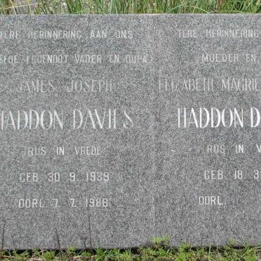 DAVIES James Joseph, Haddon 1939-1988 &amp; Elizabeth Magrietha Louis 1943-