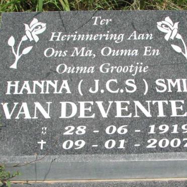 DEVENTER J.C.S. Smit, van 1919-2007