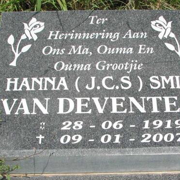 DEVENTER J.C.S. Smit, van 1919-2007