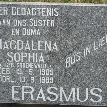 ERASMUS Magdalena Sophia nee GROENEWALD 1909-1989