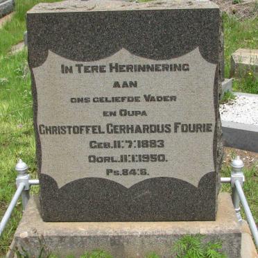 FOURIE Christoffel Gerhardus 1883-1950