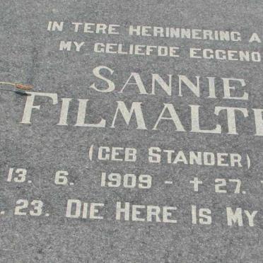 FILMALTER Sannie nee STANDER 1909-1992
