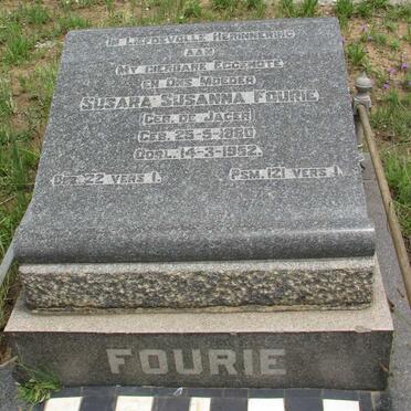 FOURIE Susara Susanna nee DE JAGER 1880-1952