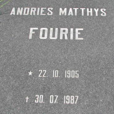 FOURIE Andries Matthys 1905-1987
