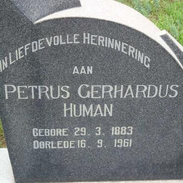 HUMAN Petrus Gerhardus 1883-1961 &amp; Anna Susanna 1883-1967