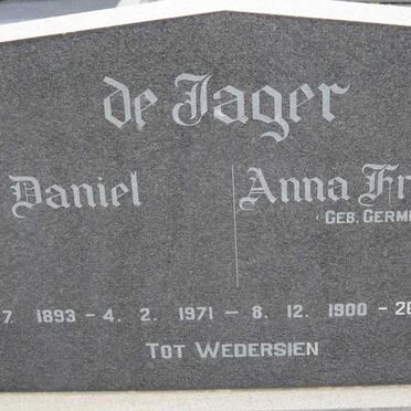 JAGER Daniel, de 1893-1971 &amp; Anna Francina GERMISHUYS 1900-1982