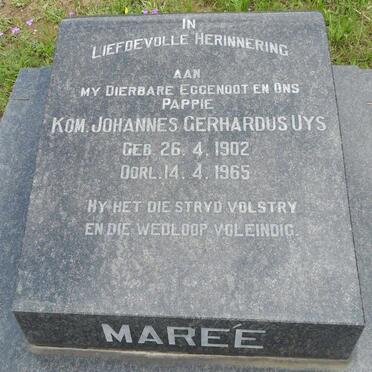 MAREÉ Johannes Gerhardus Uys 1902-1965
