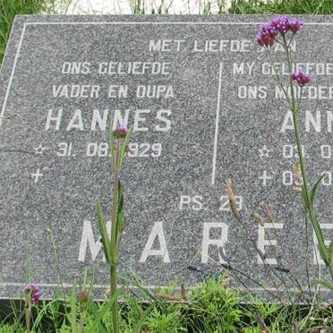 MAREE Hannes 1929- &amp; Annie 1933-1998
