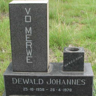 MERWE Dewald Johannes, v.d. 1958-1970