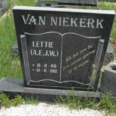 NIEKERK A.E.J.W., van 1916-2002