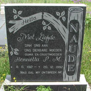 NAUDÉ Henriëtta P.M. 1912-1992