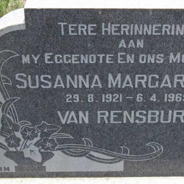 RENSBURG Susanna Margaretha, van 1921-1969