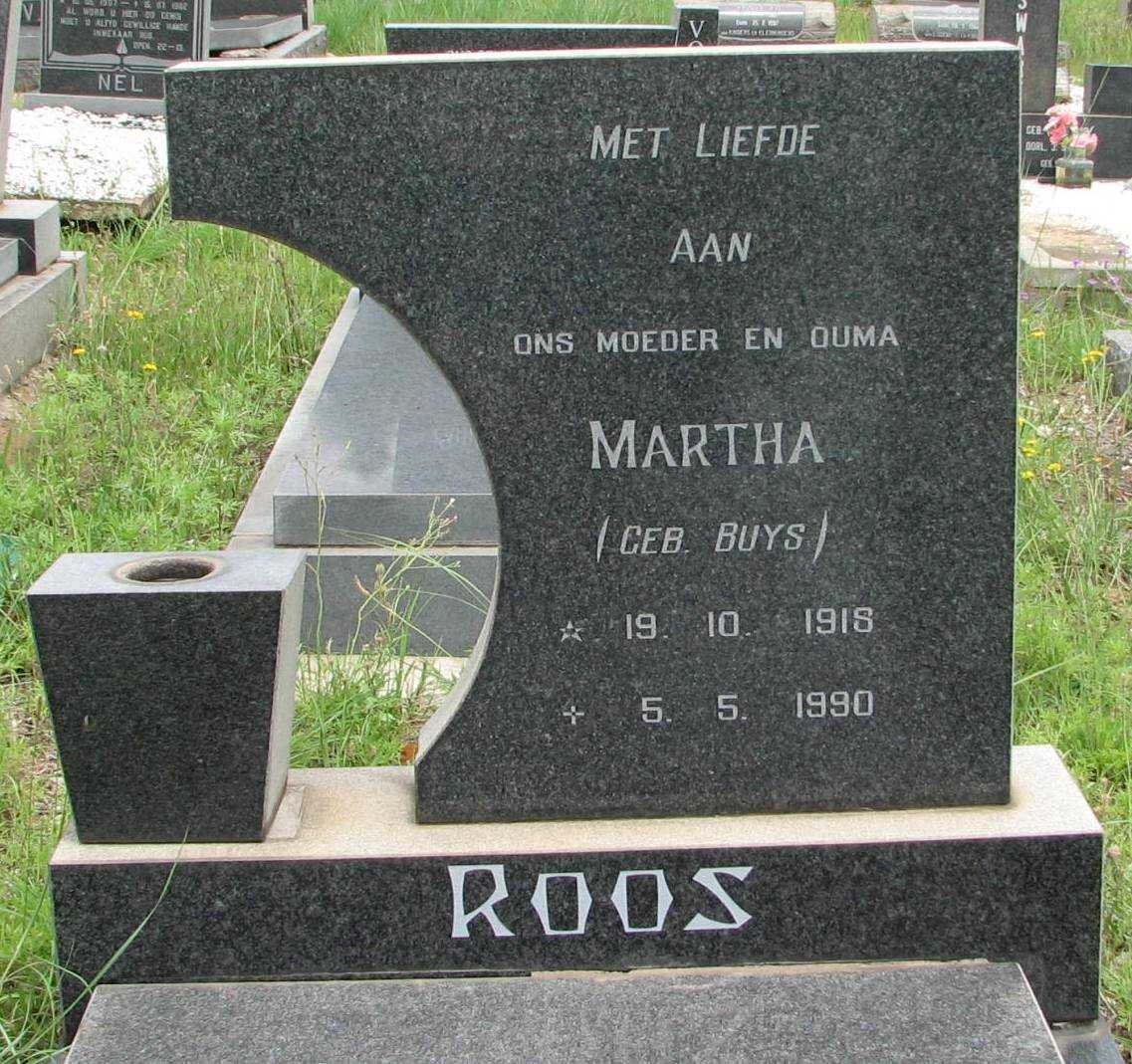 ROOS Martha nee BUYS 1918-1990