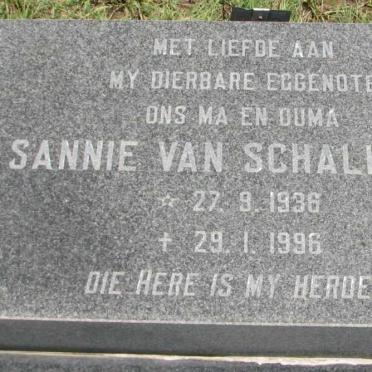 SCHALKWYK Sannie, van 1936-1996