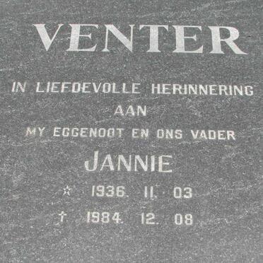 VENTER Jannie 1936-1984