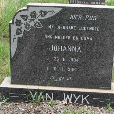 WYK Johanna, van 1904-1986