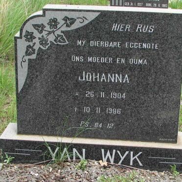 WYK Johanna, van 1904-1986