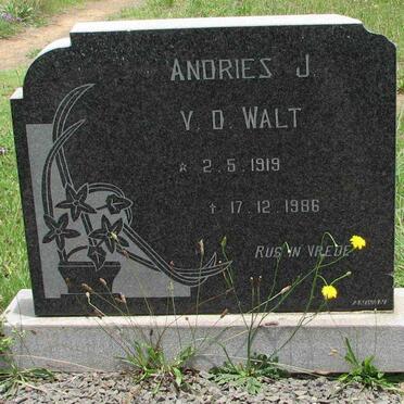 WALT Andries J, v.d. 1919-1986