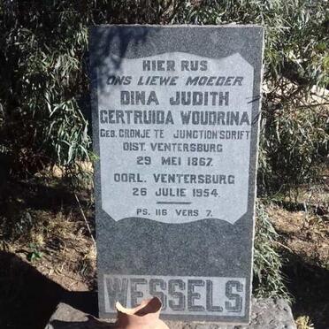 WESSELS Dina Judith Gertruida Woudrina nee CRONJE 1867-1954