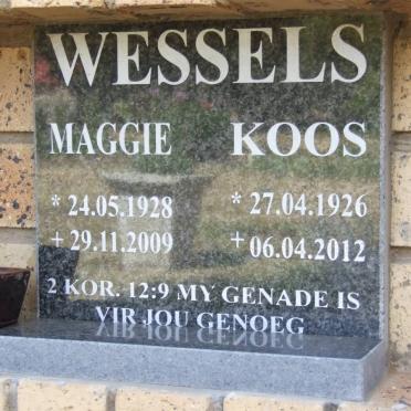 WESSELS Koos 1926-2012 &amp; Maggie 1928-2009