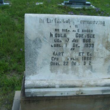 COETSEE Nicolaas 1866-1930 &amp; Martha 1866-1932