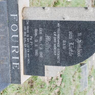 FOURIE Mollie nee NEL 1910-1960