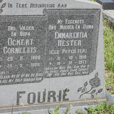 FOURIE Ockert Cornelius 1900-1988 &amp; Emmarentia Hester POTGIETER 1910-1977