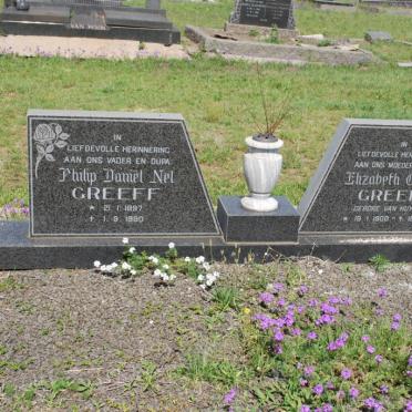 GREEFF Philip Daniël Nel 1897-1990 &amp; Elizabeth Cornelia VAN HUYSSTEEN 1900-1989
